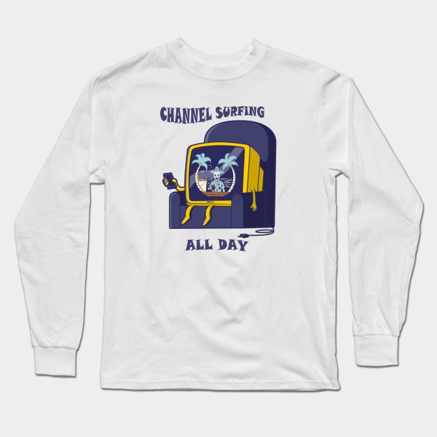 Channel Surfing All Day Long Sleeve T-Shirt by nightDwight